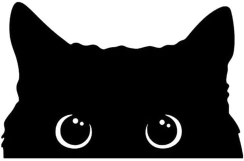 2 Pieces of Cute Black cat Stickers in Saudi Arabia