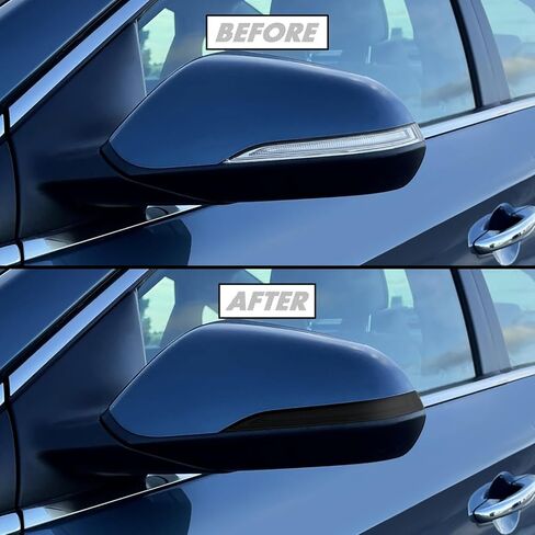SlickMod صبغة دخان الفينيل مسبقة القطع لمصباح Hyundai Sonata الأمامي 2015-2017 (دخان داكن، 3. DRL Foglight) in Kuwait