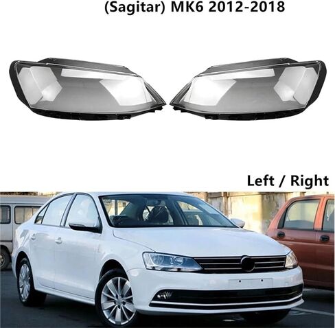 L/R Headlight Lens Cover Compatible For VW Jetta (Sagitar) MK6 2012-2018 Front Headlamp Transparent Cover Lampshade Headlight Shell Lens(Left) in Saudi Arabia