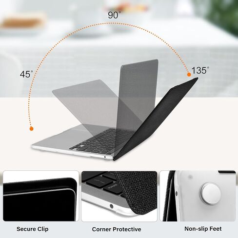 MOSISO Compatible with MacBook Pro 13 inch Case M2 2025-2016 A2338 M1 A2251 A2289 A2159 A1989 A1708 A1706, Anti-Fingerprint Knit Texture PU Leather Coated Hard Shell&Keyboard Cover&Screen Film, Black in Saudi Arabia