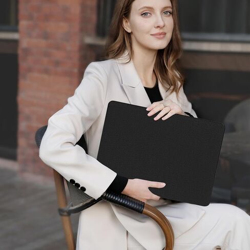 MOSISO Compatible with MacBook Pro 13 inch Case M2 2025-2016 A2338 M1 A2251 A2289 A2159 A1989 A1708 A1706, Anti-Fingerprint Knit Texture PU Leather Coated Hard Shell&Keyboard Cover&Screen Film, Black in Saudi Arabia