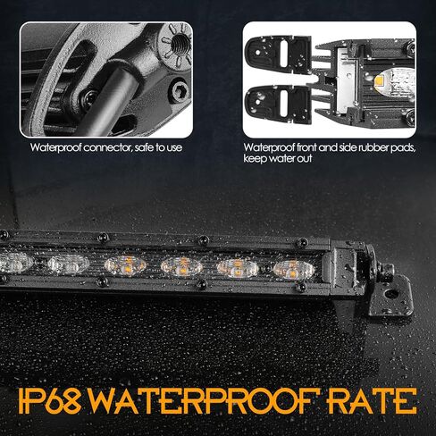 Nirider Chase Light Bar, 20 Inch Rear Light Bar Offroad Slim Strobe LED Light Bar w/Turn Signal Brake Reverse Light for UTV RZR Polaris 4x4 Truck Dune Buggy ATV Off Road - Red Amber White in Saudi Arabia