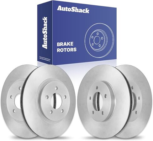 استبدال دوارات الفرامل الأمامية والخلفية المحفورة والمشقوقة من AutoShack لـ 2005-2010 Ford Mustang 4.0L V6 RWD E-Coated 4-PC Set ShadowGuard in Kuwait