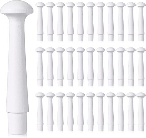 Yerliker 35 Pcs Wooden Shaker Pegs 3-1/2 Inch with 1/2 Inch Tenon Wooden Hooks Wall Mounted Smooth Texture Wood Pegs for Hanging Coat Hat Towel Clothes Organizing Supplies (White) in Saudi Arabia
