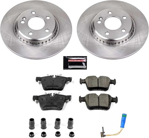 طقم فرامل خلفية مطلية هندسيًا Power Stop CRK8047 وسلك مستشعر خلفي واحد لسيارة Mercedes-Benz C300 2015-2021، Mercedes-Benz C350e 2016-2018، Mercedes-Benz C400 2015 [نموذج محدد] in Kuwait