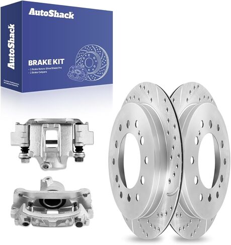 AutoShack 12.28 بوصة (312 مم) دوارات فرامل خلفية بفتحات تهوية + استبدال الفرجار لـ 2003-2009 Toyota 4Runner 2007-2009 Toyota FJ Cruiser 4-PC طقم فرامل in Kuwait