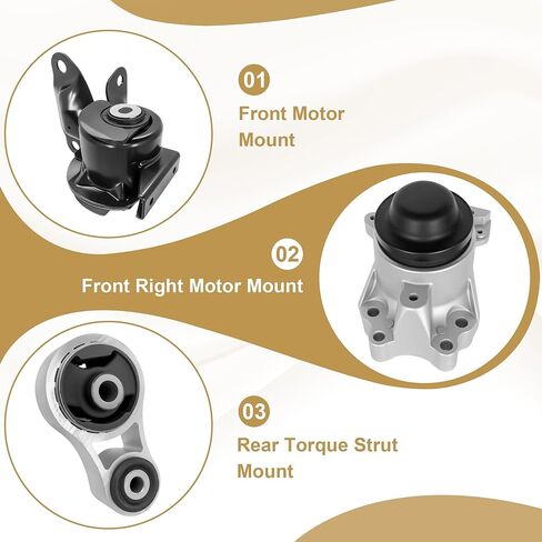PartsFlow Set of 3 Engine Motor & Transmission Mount Compatible with 2010-2012 Mazda CX-9 3.7L AUTO, Replace OE#EM7004, A4419, A4425 in Saudi Arabia
