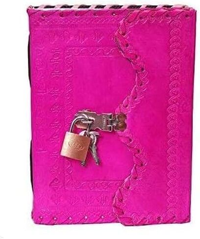 TUZECH Leather Journal for Men and Women Diary to Write Poems,Sketchbook Book of Shadows, Record Keeping Notebook Personal Memoir with Lock and Key Leather Bound - Unlined (Blue) in Kuwait