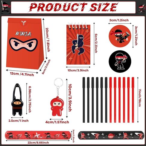 84pcs Karate Party Favor Colorful Karate Paper Bag Notepad Pen Slap Bracelets Key Chain TPR Stretchy Flying Toys Stickers Karate Party Supplies for Boys Girls Birthday Classroom Activities Party Kits in Kuwait