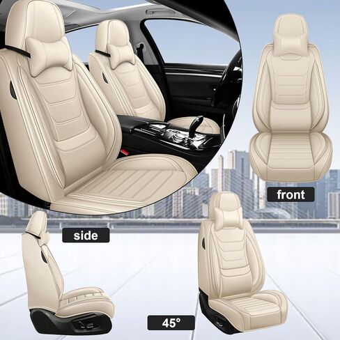 DHAEY Car Seat Covers for Chevrolet Corvette 2000-2025, Sport Seat Covers, Napa Leather, Cool & Supportive for Performance Driving, 2PCS Front with Pillows, Black in Kuwait