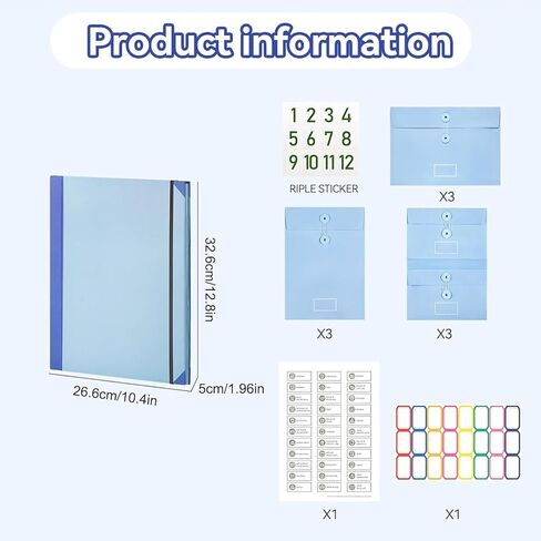 2 Sets The Life Book Document Organizer - Binder for Important Documents, in Case I Go Missing Binders, Folio Document Organizer, Life Books if I Die Binders to Storing Papers, Certificates (Blue) in Saudi Arabia