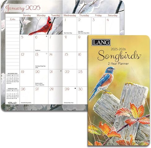 Lang, Songbirds 2 Year 2026 Planner, 3.63'' X 6.5'', Weekly Calendar with Stapled Binding in Saudi Arabia