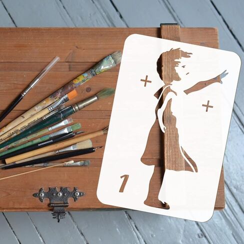 مجموعة استنسل FINGERINSPIRE Banksy - 5 تصميمات ذات طبقات مقاس 11.7 × 8.3 بوصة قابلة لإعادة الاستخدام للجدار والأثاث والخشب والورق in Saudi Arabia