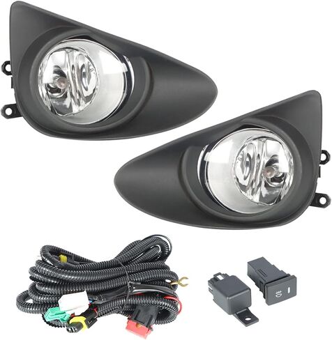 labwork 1 Pair Fog Lights Assembly Replacement for 2012-2014 Toyota Yaris Clear Lens with Bulbs Harness Switch Kit Driving Fog Light Lamp Driver and Passenger Side in Saudi Arabia