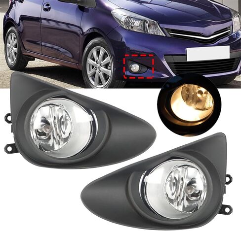 labwork 1 Pair Fog Lights Assembly Replacement for 2012-2014 Toyota Yaris Clear Lens with Bulbs Harness Switch Kit Driving Fog Light Lamp Driver and Passenger Side in Saudi Arabia