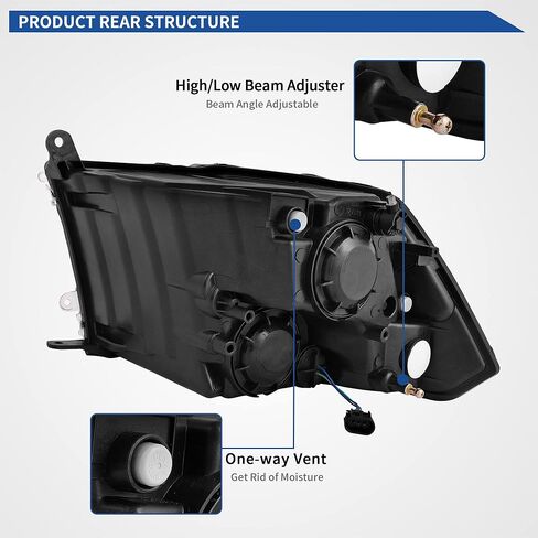 oEdRo Headlight Assembly Compatible with 2005 2006 2007 Ford F250 F350 F450 F550 Super Duty/2005 Excursion, Headlamp with Amber Reflector, Clear Lens Black Housing in Saudi Arabia