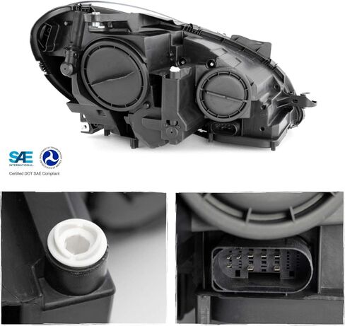 AKKON - Fits 2012 2013 2014 Mercedes W204 C-Class 2015 Benz C250 C350 AMG Projector LED DRL Black Headlights Pair Left+Right in Saudi Arabia