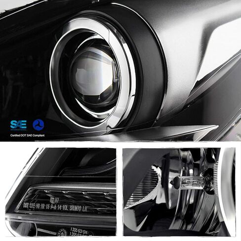 AKKON - Fits 2012 2013 2014 Mercedes W204 C-Class 2015 Benz C250 C350 AMG Projector LED DRL Black Headlights Pair Left+Right in Saudi Arabia