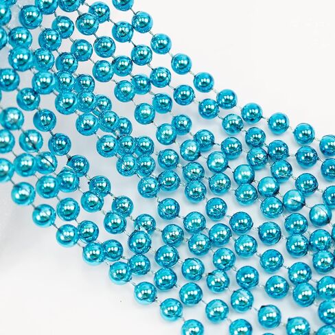 GiftExpress 72 pack Mardi Gras Beads Necklace, Metallic Silver Beaded Necklace, Mardi Gras Throws, Party Beads Costume Necklaces in Kuwait