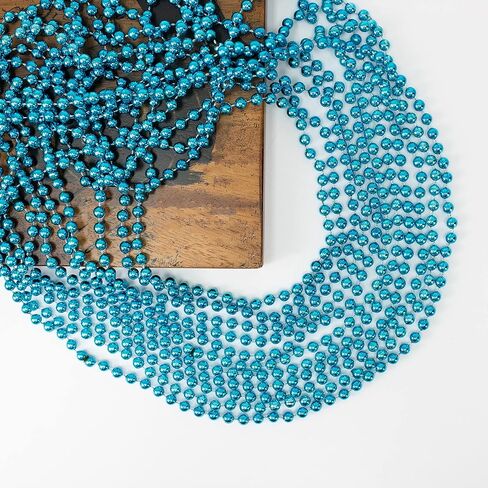 GiftExpress 72 pack Mardi Gras Beads Necklace, Metallic Silver Beaded Necklace, Mardi Gras Throws, Party Beads Costume Necklaces in Kuwait