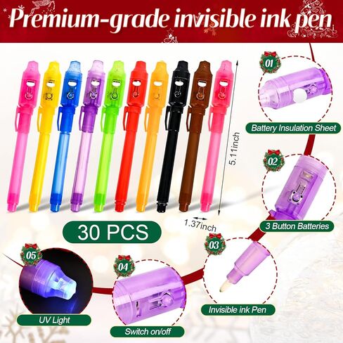EODVICS 10 Pack Invisible Ink Spy Pens with UV Light Party Favors for Kids in Saudi Arabia
