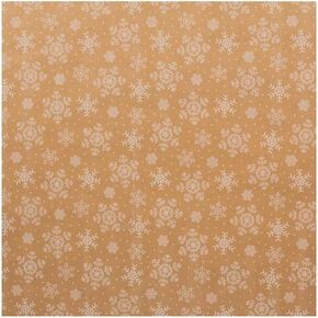 Brother Sister Design Studio Christmas Wrapping Paper - 100 Sq Feet Heavy Duty Jumbo Roll with Grid Lines for Easy Cutting (White Snowflakes Kraft) in Saudi Arabia