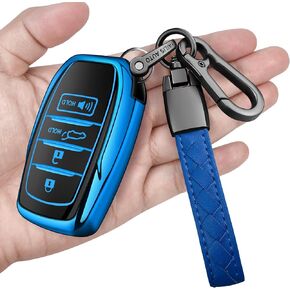 Sindeda for Toyota Key Fob Cover with Metal Keychain & Leather Strap for 2025-2026 Camry 4 Runner 2019-2026 Venza, Land Cruiser,2023-2026 Tacoma Grand Highlander,Corolla,bZ4X,4-5 Buttons(White) in Saudi Arabia