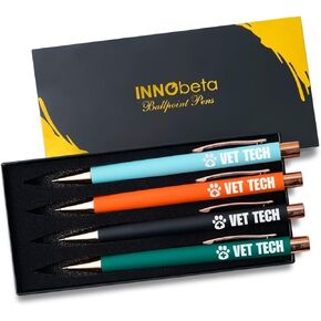InnoBeta Vet Tech Gifts, Ballpoint Pen Set of 4, Appreciation Gifts for Veterinary Technologists on Christmas, Birthday and End of Year in Kuwait