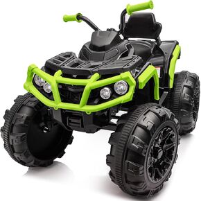 24V Kids ATV 4 Wheeler، عربة ATV كهربائية بأربع عجلات للأطفال الكبار مع بلوتوث، محركات 2x200W - أزرق in Kuwait