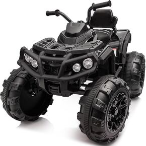 24V Kids ATV 4 Wheeler، عربة ATV كهربائية بأربع عجلات للأطفال الكبار مع بلوتوث، محركات 2x200W - أزرق in Kuwait