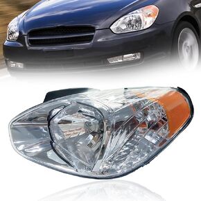 مجموعة المصابيح الأمامية متوافقة مع هيونداي أكسنت 2007-2011 مع استبدال المصابيح الأمامية الهالوجين (الجانب الأيسر والأيمن) in Kuwait