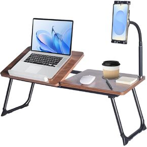 مكتب كمبيوتر محمول في السرير، طاولة مكتب من الخيزران قابلة للتعديل مع حامل كمبيوتر لوحي معقوفة للكمبيوتر المحمول والكمبيوتر اللوحي والهاتف وقراءة الكتب in Kuwait