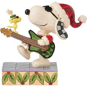 تمثال Enesco Peanuts من Jim Shore Snoopy and Woodstock Rocking Out، 5 بوصات، متعدد الألوان in Kuwait