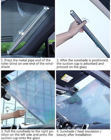 Car Automatic Retractable Sunshade Car Windshield Sun Block Visor Shade Curtain Sun, Integrated Automatic Retractable Sunshade for Car Blackout Curtain in Saudi Arabia