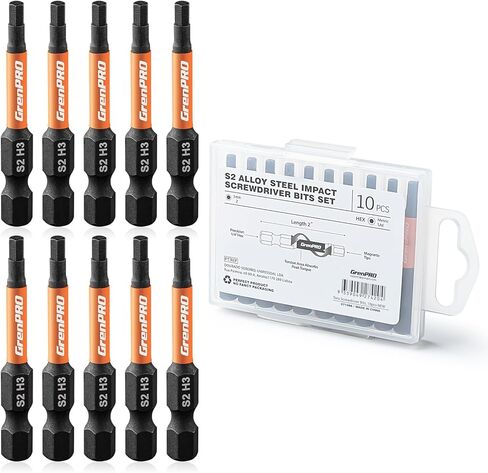 Allen Wrench Drill Bit Set 20pcs (Metric&SAE),Impact Hex Head Screwdriver Bit Set，1/4" Hex-Shank S2 Steel Hex Bits Set, CNC Machined Tips With Magnetism, 2" Long Driver Bit With Storage Box in Saudi Arabia