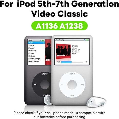 ترقية بطارية 750 مللي أمبير بديلة 616-0232 متوافقة مع iPod 5th - 7th Generation Video Classic A1136 A1238 6th 80GB 6.5th 120GB 7th 160GB 5th 30GB مع مجموعات أدوات الإصلاح in Saudi Arabia