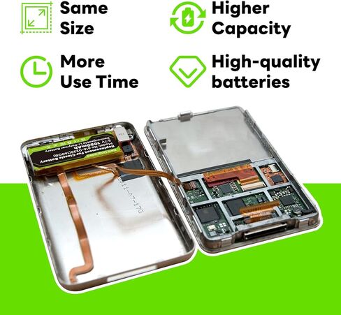 ترقية بطارية 750 مللي أمبير بديلة 616-0232 متوافقة مع iPod 5th - 7th Generation Video Classic A1136 A1238 6th 80GB 6.5th 120GB 7th 160GB 5th 30GB مع مجموعات أدوات الإصلاح in Saudi Arabia