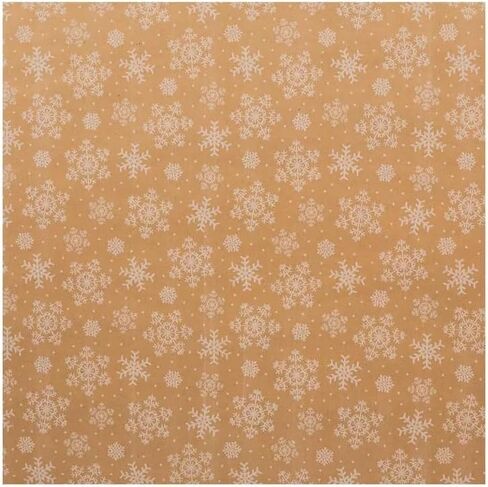 Brother Sister Design Studio Christmas Wrapping Paper - 100 Sq Feet Heavy Duty Jumbo Roll with Grid Lines for Easy Cutting (White Snowflakes Kraft) in Saudi Arabia