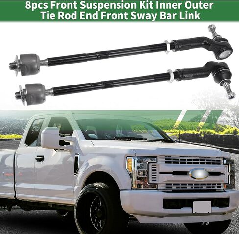 X AUTOHAUX 8pcs Front Suspension Kit Inner Outer Tie Rod End Front Sway Bar Link Ball Lower Joint for Ford Escape 2014-2018 No.K750802/EV800898/ES800955 in Saudi Arabia