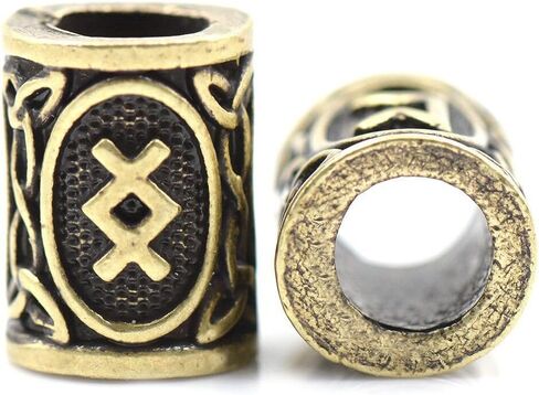 24 Pieces Norse Viking Rune Beads Hair Beard Pendant Bracelet Antique DIY Bracelet Hair Beards Making in Saudi Arabia