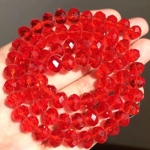 160 قطعة من الخرز الزجاجي الكريستالي البريوليت لصنع المجوهرات، 6 مم خرز كريستالي ذو جوانب رونديل للحرف اليدوية وملتقطات الشمس (أخضر داكن) in Saudi Arabia