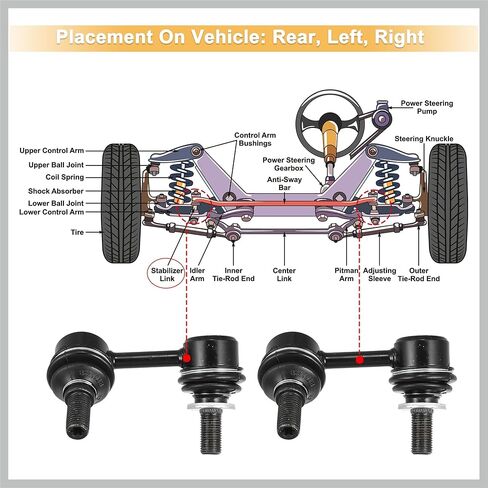 2pcs Front Sway Bar Links K90704 K90705 Stabilizer End Link Suspension Kit Replacement for Toyota Tacoma 2001-2004 4882035040 Replacement Car Parts in Saudi Arabia