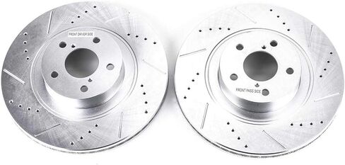 Power Stop JBR1165XPR Front Drilled & Slotted Rotor Pair For Scion FR-S, BRZ, BRZ, Baja, Crosstrek, Forester, Impreza, Legacy, Outback, Subaru, XV Crosstrek, 86, GR86 [Model Specific] in Saudi Arabia
