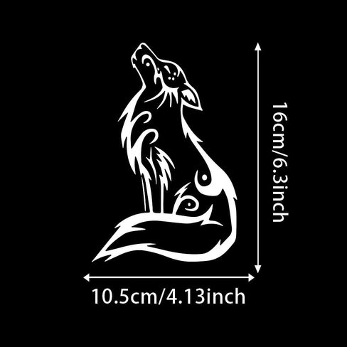 ملصق سيارة من الفينيل مطبوع عليه Wolf Howling - مقاس 4.13 بوصة × 6.3 بوصة للسيارات والشاحنات وسيارات الدفع الرباعي والنوافذ والمصدات واللوبتوبس - تصميم مغامرة برية مقاوم للماء | #AZ82 (أبيض) in Kuwait