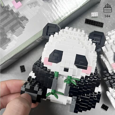 مجموعة بناء Finger Rock Creator Panda Bamboo، 504 قطعة من مجموعة بناء الطوب الصغيرة الباندا اللطيفة، هدايا الحفلات للبالغين والأطفال والبنات من عمر 8 سنوات فما فوق in Kuwait