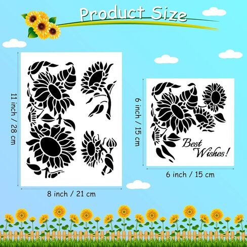 9 Pieces Reusable Painting Stencil Tropical Stencil Plastic Paint Stencils Summer Pattern Drawing Templates Stencils Reusable Craft for Painting(Leaves,5.9 x 5.9 Inches, 11 x 8.3 inches) in Saudi Arabia