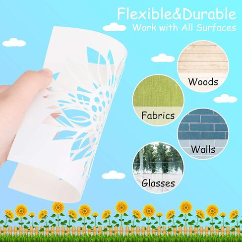 9 Pieces Reusable Painting Stencil Tropical Stencil Plastic Paint Stencils Summer Pattern Drawing Templates Stencils Reusable Craft for Painting(Leaves,5.9 x 5.9 Inches, 11 x 8.3 inches) in Saudi Arabia
