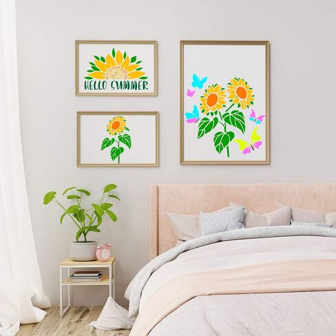 9 Pieces Reusable Painting Stencil Tropical Stencil Plastic Paint Stencils Summer Pattern Drawing Templates Stencils Reusable Craft for Painting(Leaves,5.9 x 5.9 Inches, 11 x 8.3 inches) in Saudi Arabia