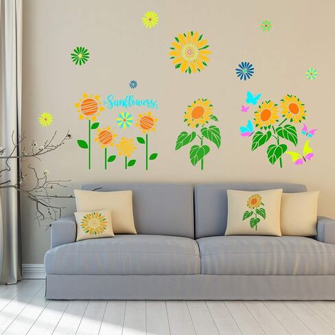 9 Pieces Reusable Painting Stencil Tropical Stencil Plastic Paint Stencils Summer Pattern Drawing Templates Stencils Reusable Craft for Painting(Leaves,5.9 x 5.9 Inches, 11 x 8.3 inches) in Saudi Arabia