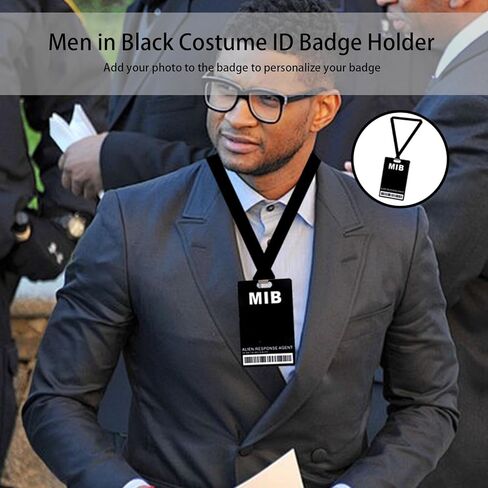حامل شارة الهوية للرجال باللون الأسود، بطاقة شارة الهوية مع حبال، دعامات شارة زخرفية مقاومة للماء قابلة للفصل، حامل شارة الهوية للرجال باللون الأسود مناسب للمكتب، عيد الميلاد، الهالوين، الحفلات، عبوتان in Kuwait